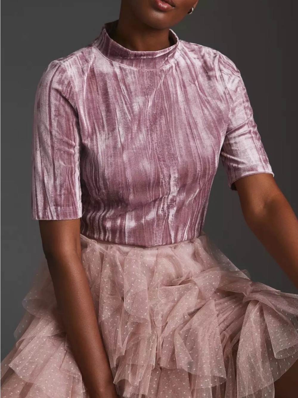 PILCRO VELVETEEN MOCK-NECK TOP! - Picture 8 of 9
